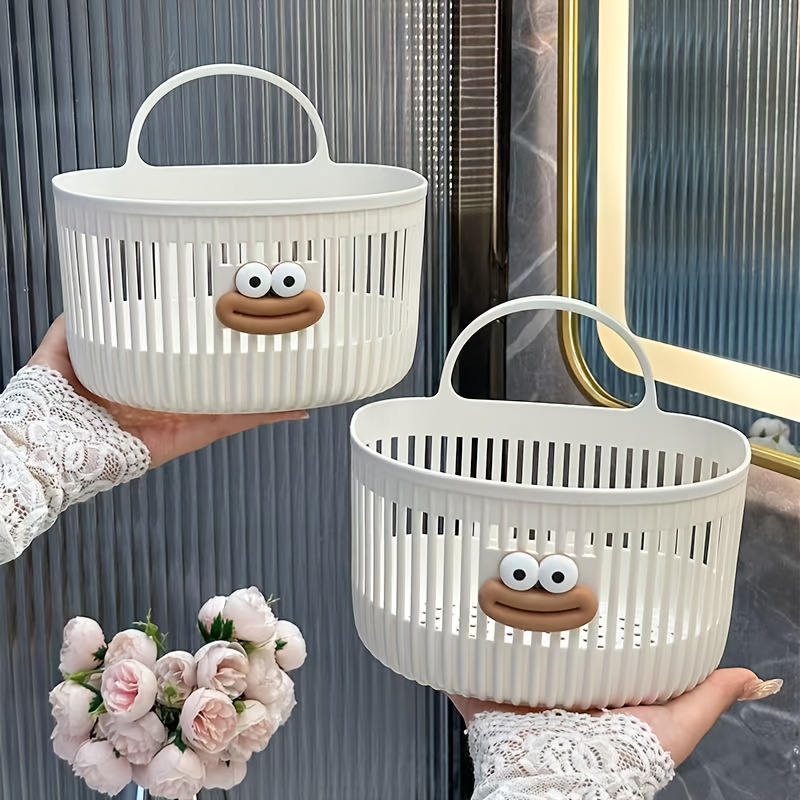 2pcs of Wall-Mounted Baskets with a Multifunctional Vertical Strip Structure for Ventilation, Suitable for Kitchen And Bathroom Toiletries. Spice Bags. Storage And Organization for Key Small Items. Portable Handle Design, Space-Saving, Shelf Baskets