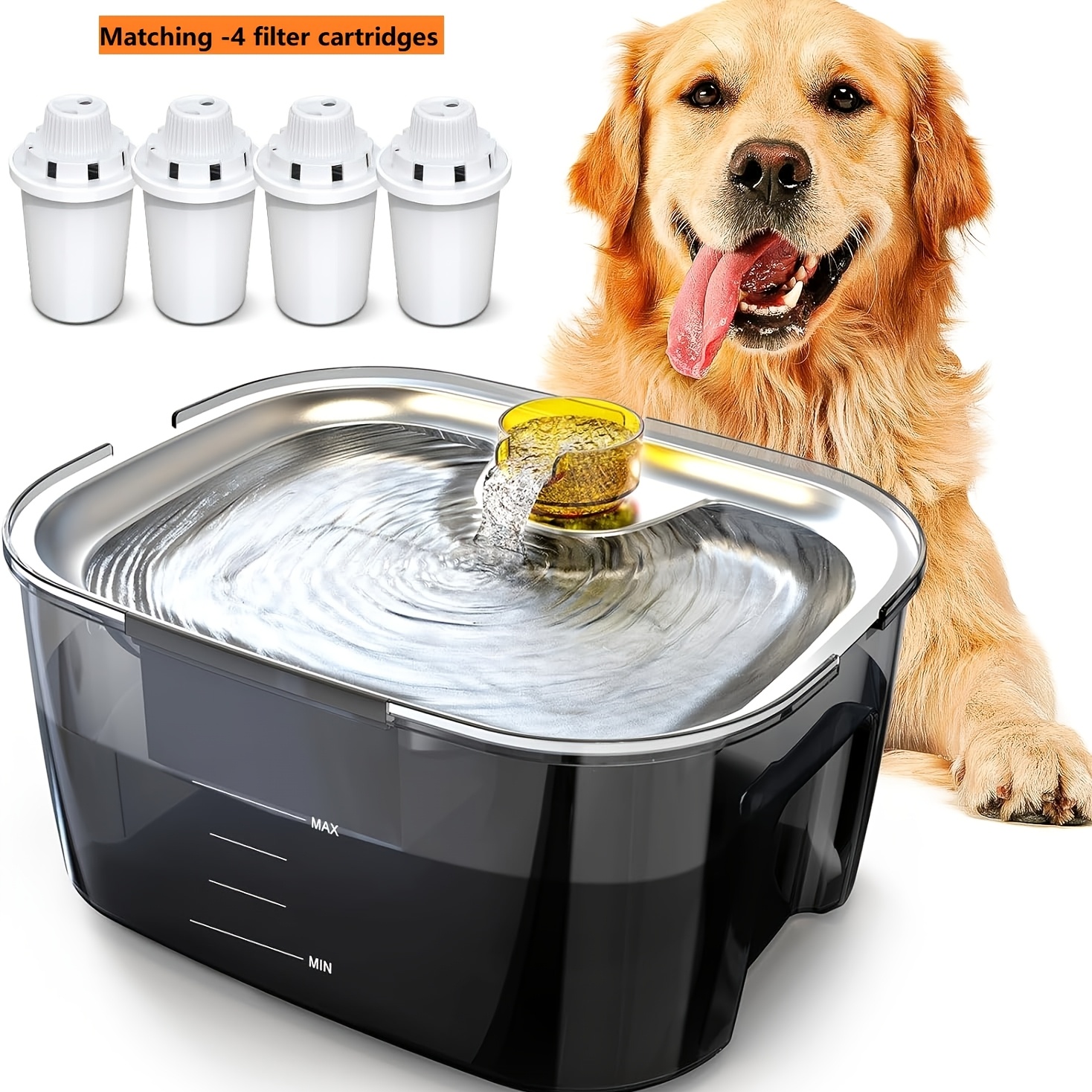 

2.6 Gallon (approximately 10l) Dog Dispenser, Dog Dispenser, Cat Steel Dispenser, -in Filter, Multiple Pet Pumps, And 4 Replacement