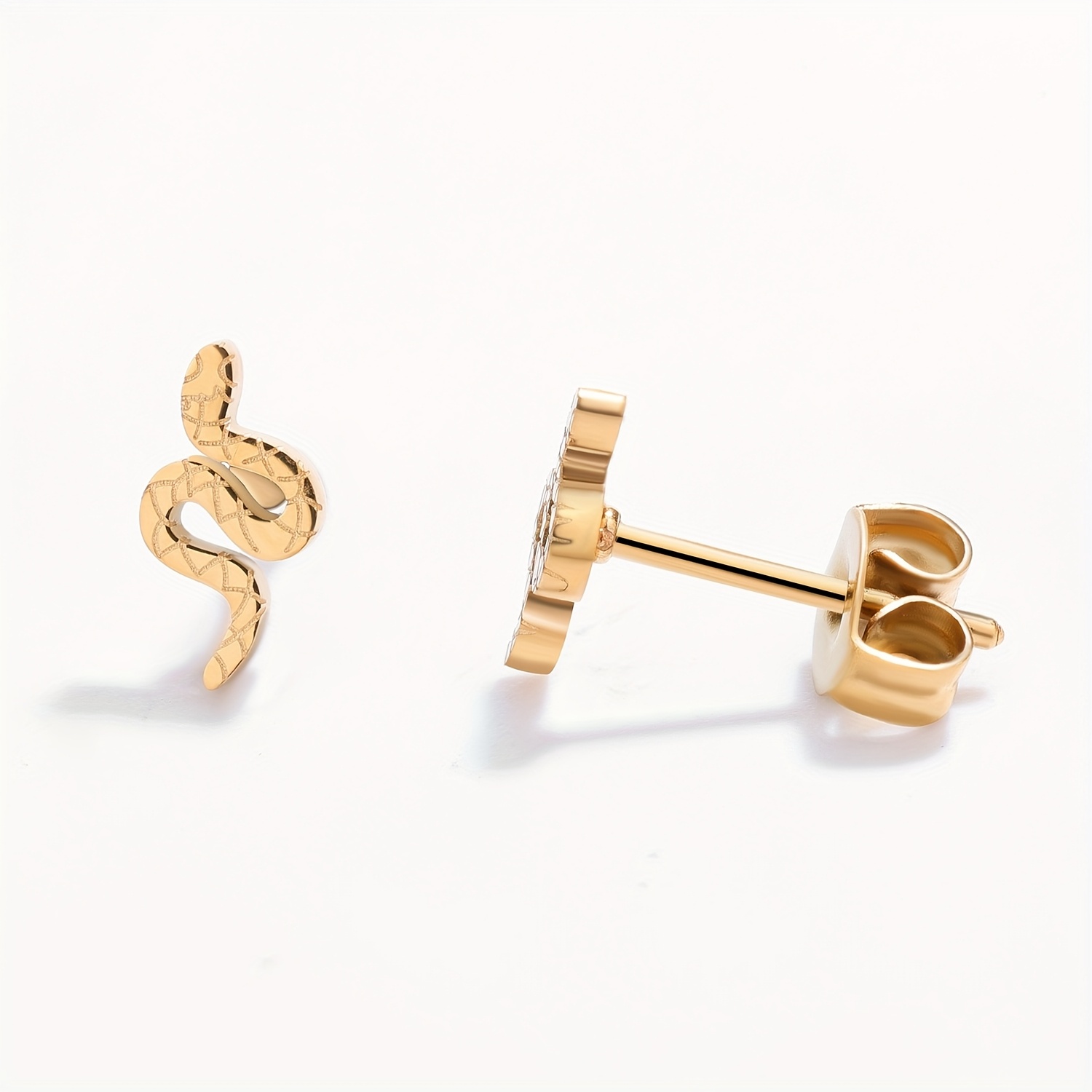 Image of Cute Snake Earrings, Tiny Animal Snake Earrings, Waterproof Steel Earring Jewelry, For Teenager