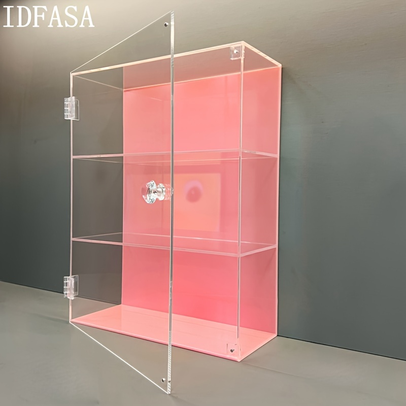 

1pc Transparent Dustproof Display Cabinet, Easy To Open Without Assembly, Made Of Acrylic Material, Suitable For Storing Small Items, Hand Made Models, Lipsticks, And Cosmetics, Makeup Organizer