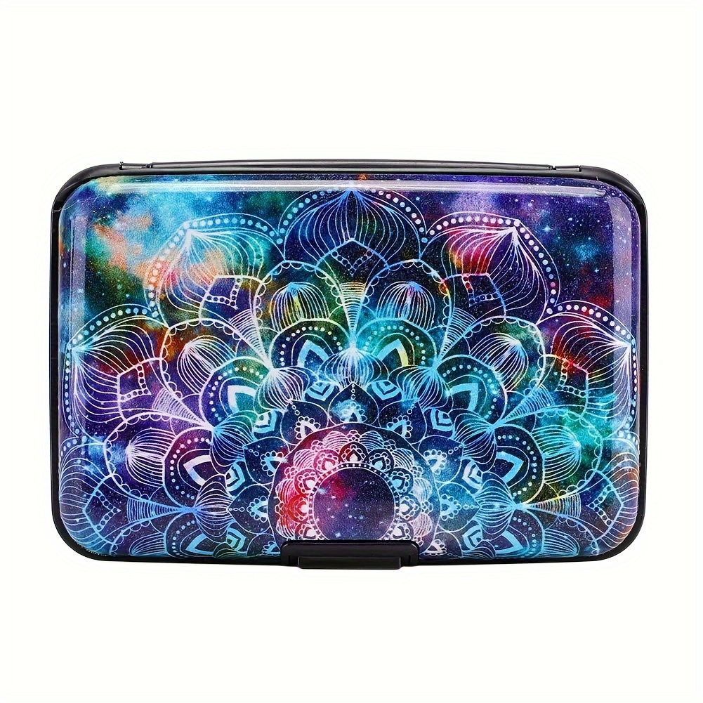 

1pc Blocking Aluminum Wallet, Bi- Metal , Polyurethane Lined, Positioning Printed For Men And Women