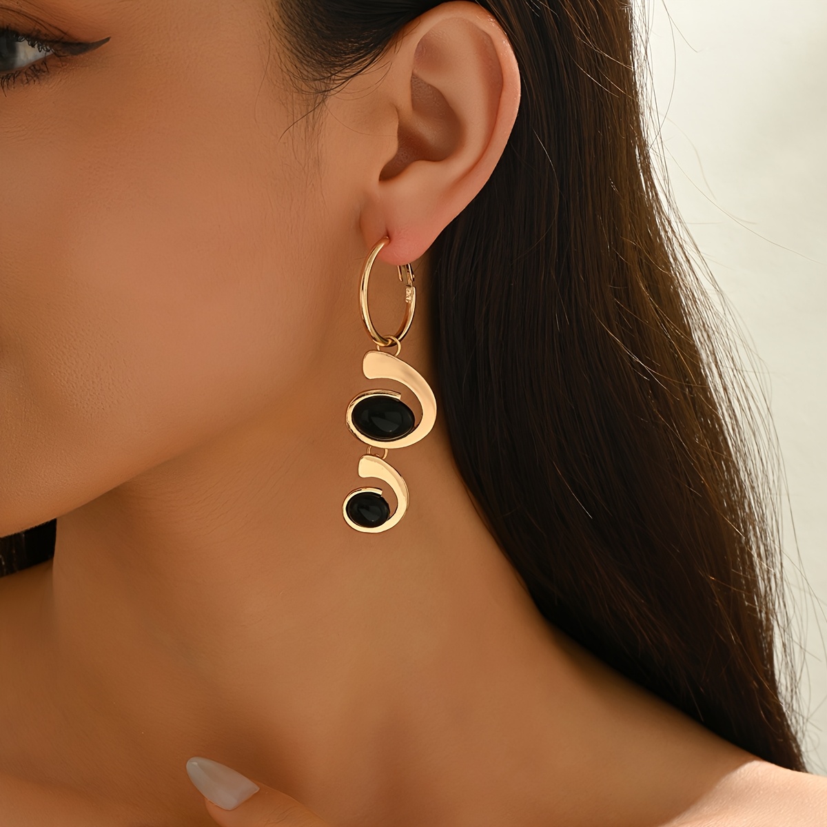 TEMU 1 Pair Of Creative New Style Simple Vintage Fashionable Elegant Hoop Earrings