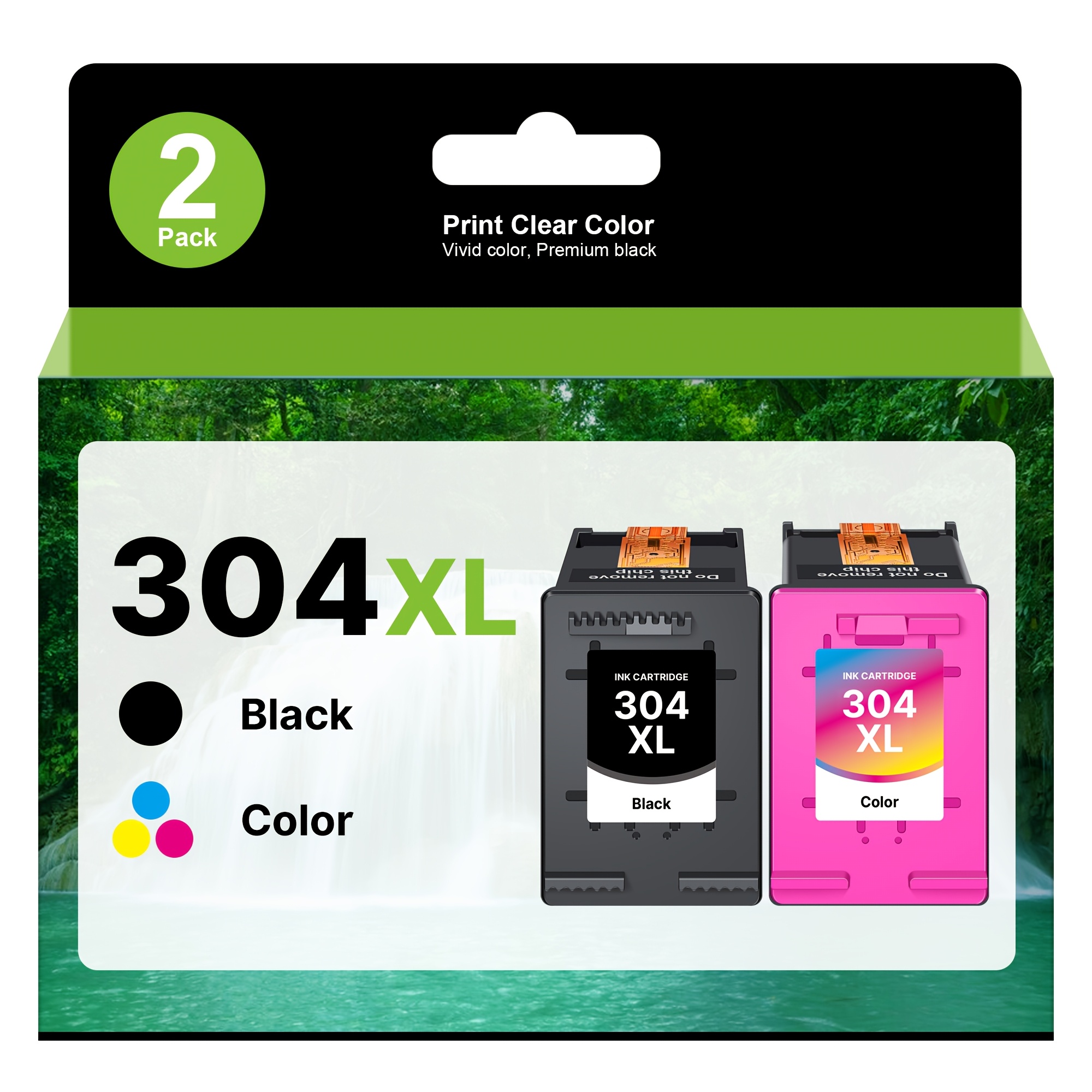 Image of 304xl Ink Cartridges High Capacity Replacement For 304 Xl Printer Ink Black And Tri-color For 2620 2622 3750 3760 3762 3764 5010 5020 5030 5032 5055 Amp 120 131 Printers, 2 Pack