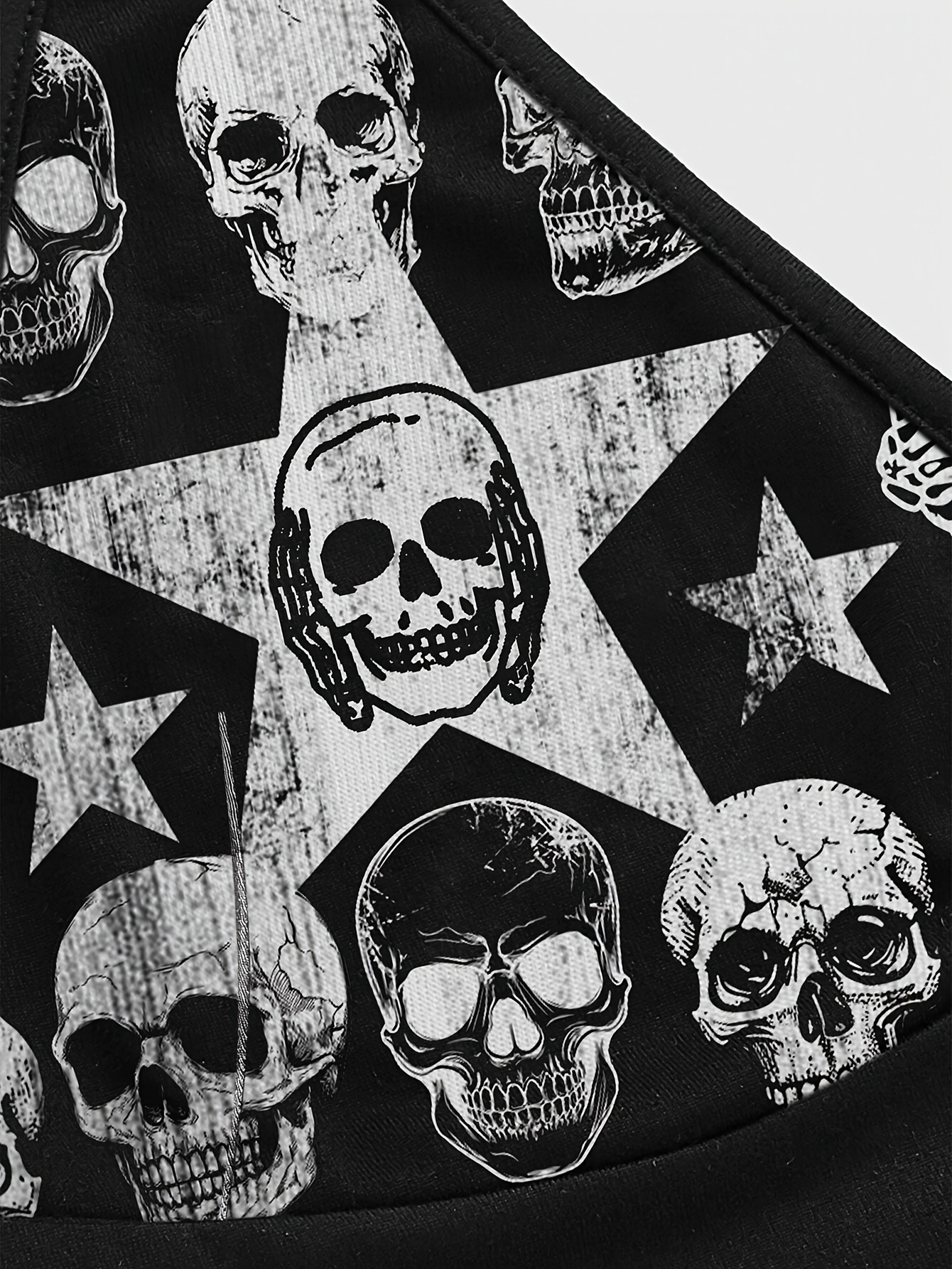 y2k gothic skeleton print backless crop top black white - Temu Cyprus
