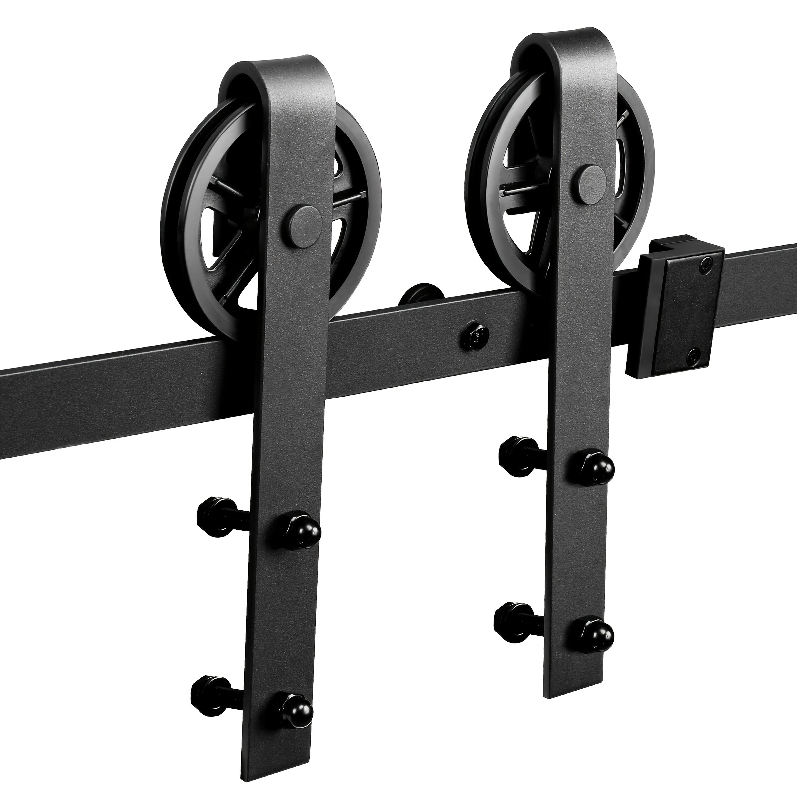 Image of Sliding Door Roller Accessories, 183cm, Hardware Rollers, Suitable For Sliding Doors, Barn Doors, Carbon Steel Large Wheels, Black (door Not Included)