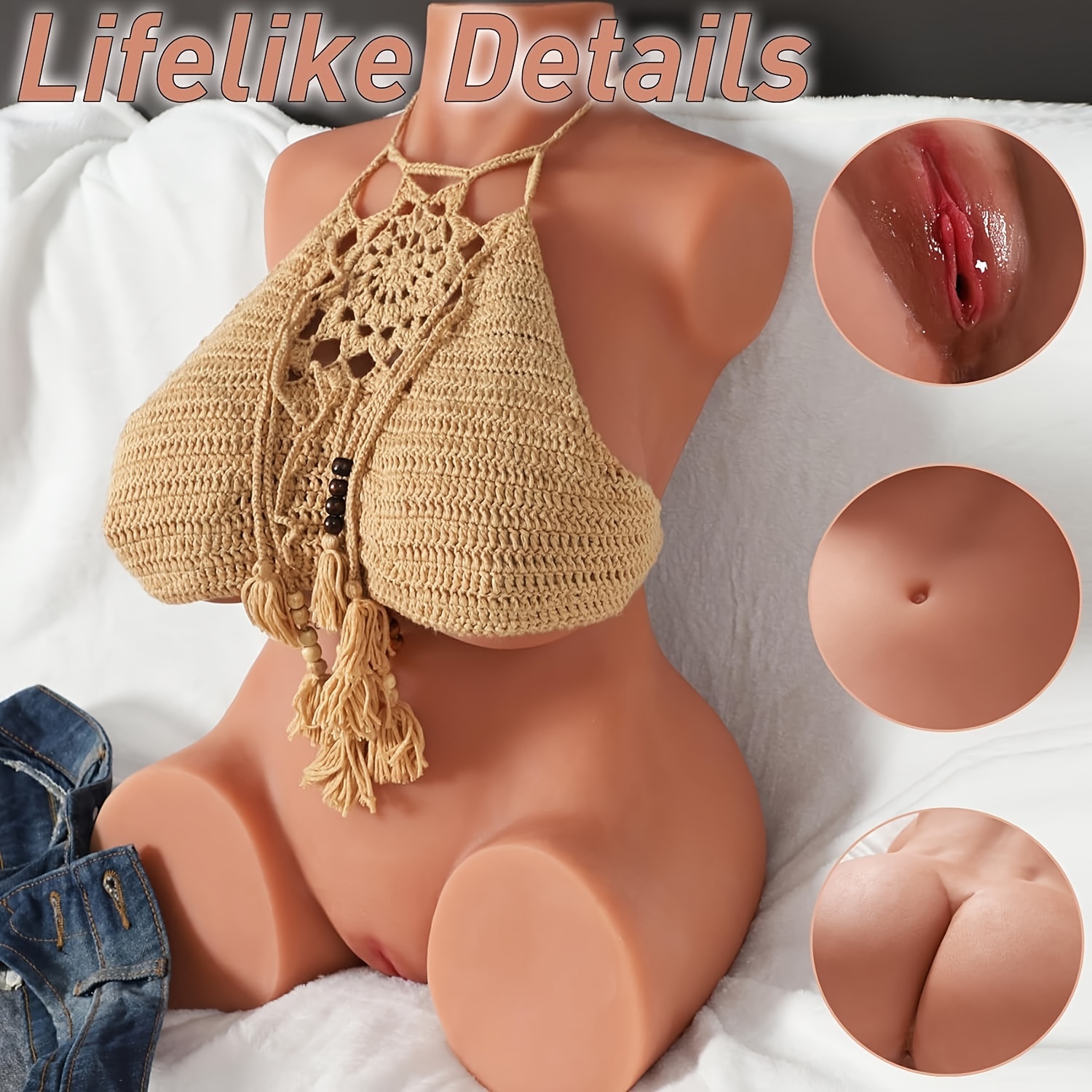 Muñecas sexuales de tamaño real de 36 libras, muñeca de torso femenina de  silicona, juguetes para adultos con tetas grandes, trasero para hombres