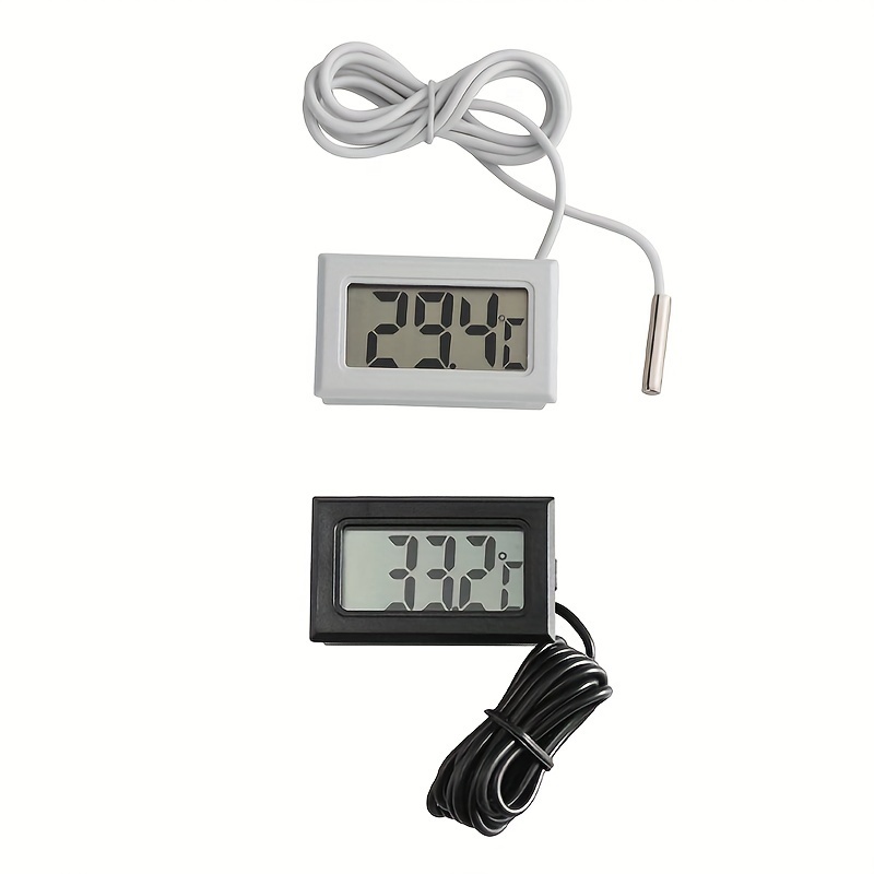 

2pcs Electronic Temperature Sensor With Probe Digital Display For High-precision Fish Tank Breeding, Refrigerator Thermometer