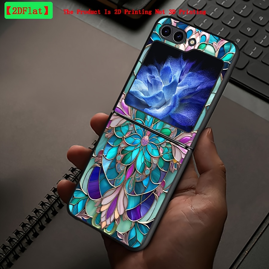 TEMU Phone Case: 2d Flat Hard Back Cover Phone Case Suitable For For Galaxy Z Flip 3/4 Zflip 5g Z Flip 7 6 5 4 3 Zflip7 Z Flip 5/6 Beautiful Patterns