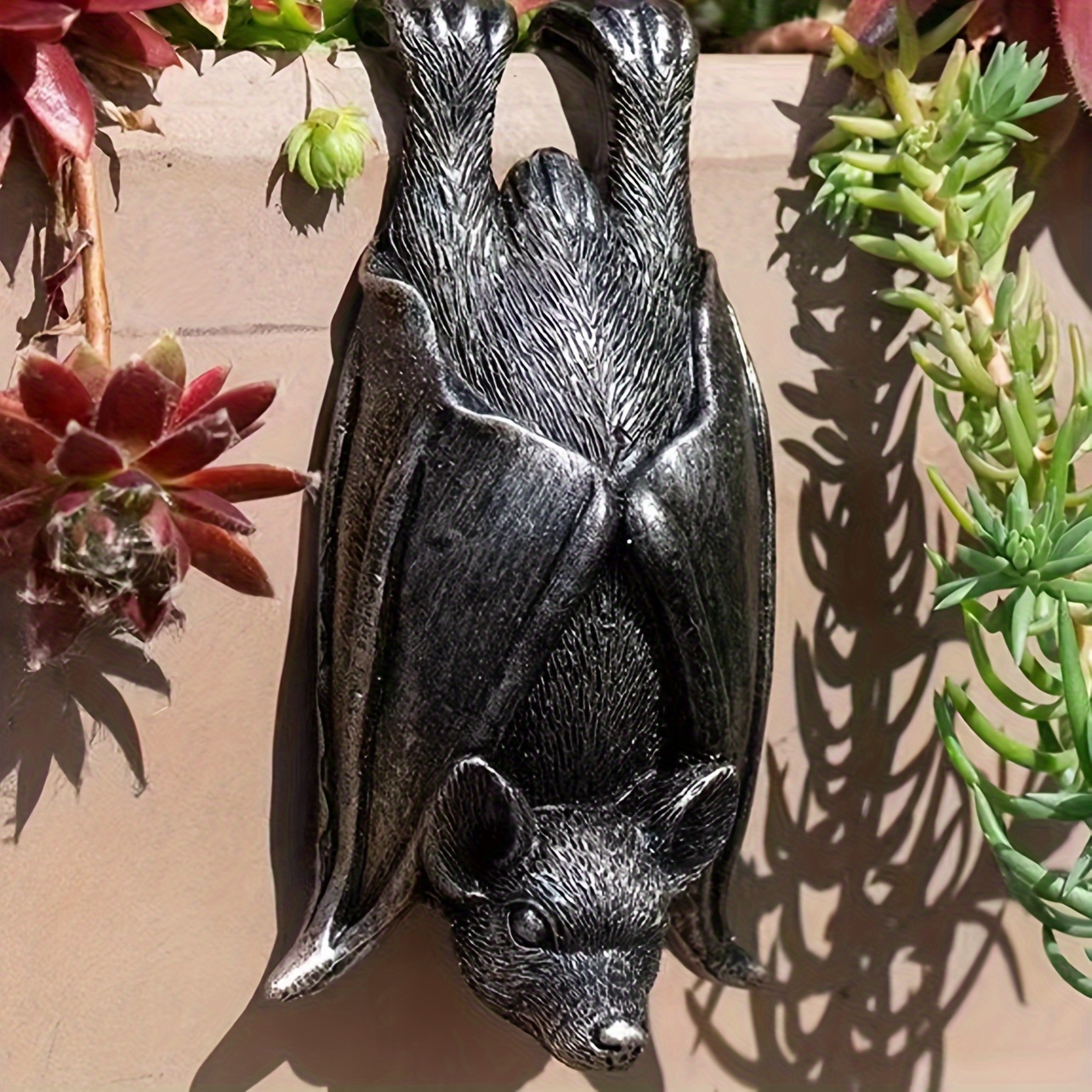 

1pc, Outdoor Animal Bat Sculpture Decoration Courtyard Garden Flowerpot Decoration Pendant, Garden Decor, Yard Decoration