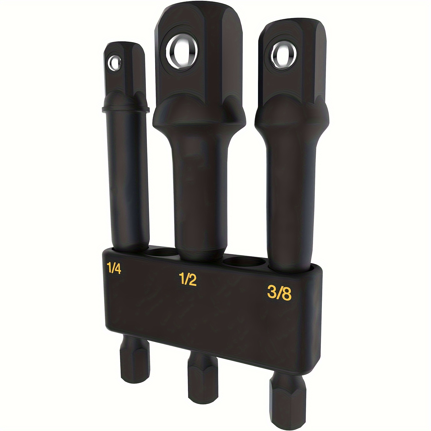 Impact Grade Socket Adapter Set, 3-inch Extension Bit With Holder, 3-piece 1/4 Inch, 3/8 Inch And 1/2 Inch Drive