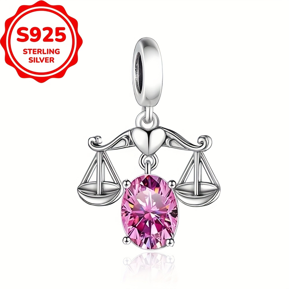 Image of 1pc 925 925 Silvery Constellation Design Bracelet Or Necklace Charms Beads Making Birthday Or Valentine's Day Gift