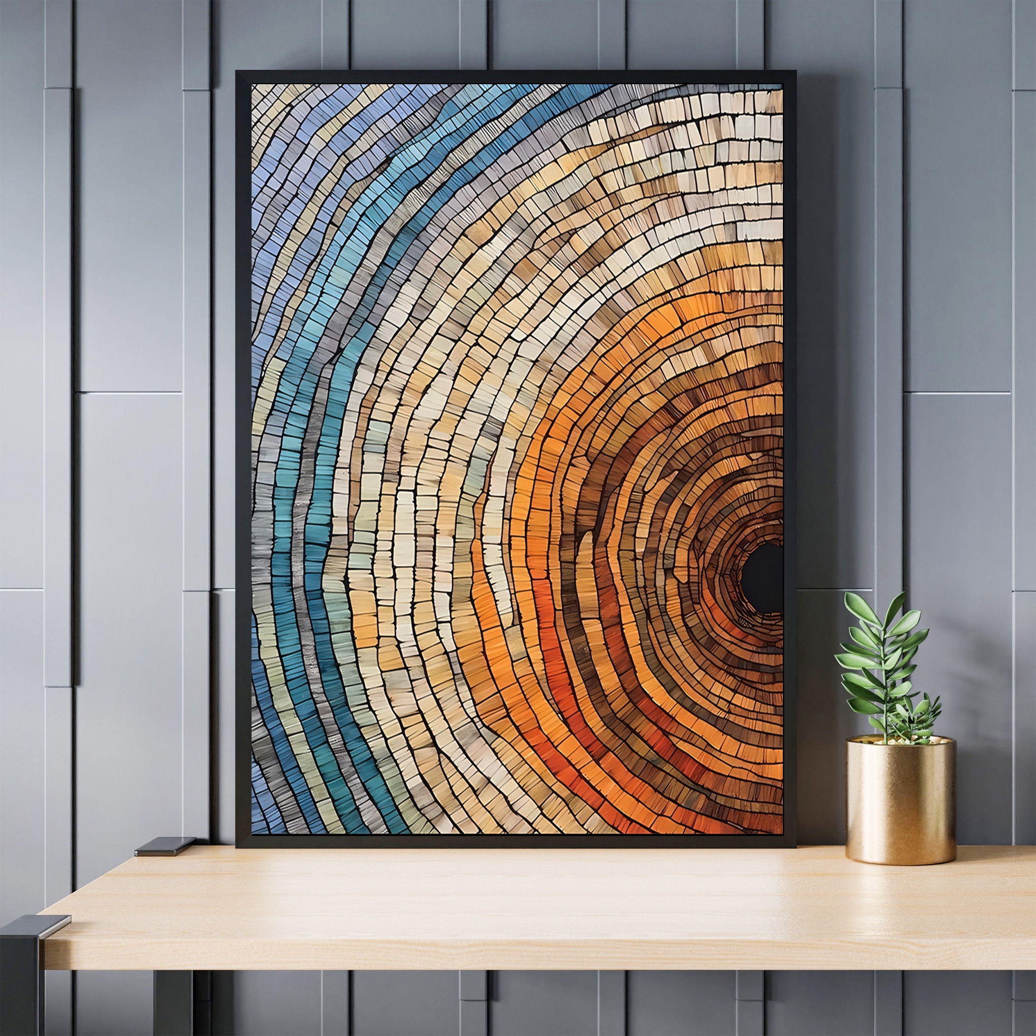 

1pc Unframed Canvas Poster, Modern Art, Tree Ring Art Print, Modern Neutral Abstract Canvas Decor, For Bedroom Living Room Corridor, Wall Art, Wall Decor, Winter Decor, Room Decoration