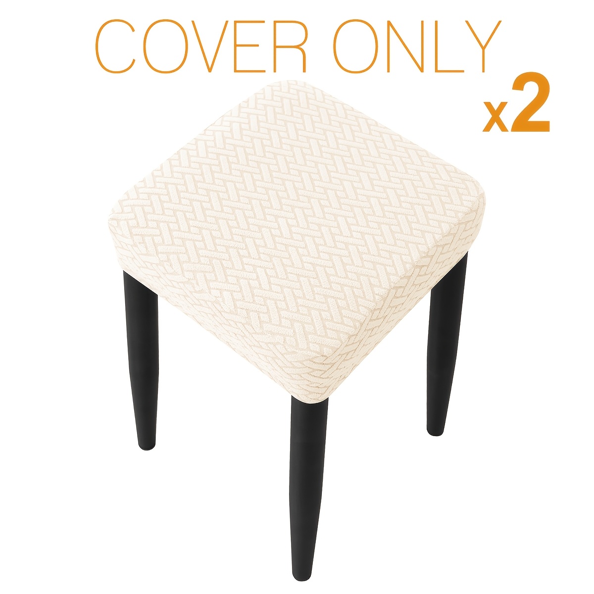 TEMU 2pcs/5pcs de Taburete Cuadrado Tipo T Jacquard, Ajuste Elástico Estirable, Lavable a Máquina, para Oficina, Muebles