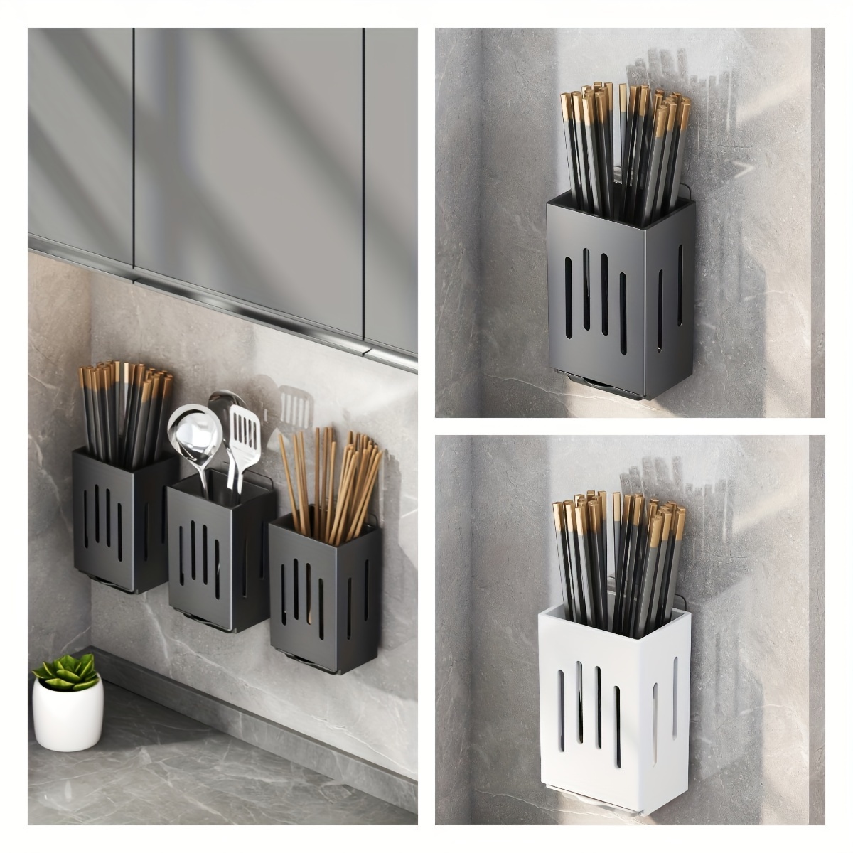 Wall Mounted Chopsticks Cage With Cover Chopsticks Tube Kitchen Drain Storage Spoon Rack Chopstick Holder Mx12201625
