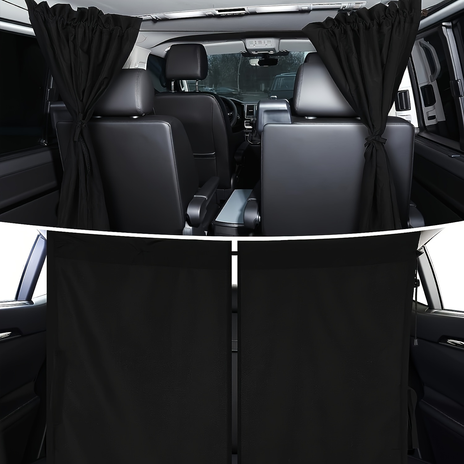 TEMU Suitu Portable Car Partition Privacy Screen, Vehicle Front And Rear Row Divider Sunshade, Hanging Privacy Curtain, Portable And Easy To Carry,