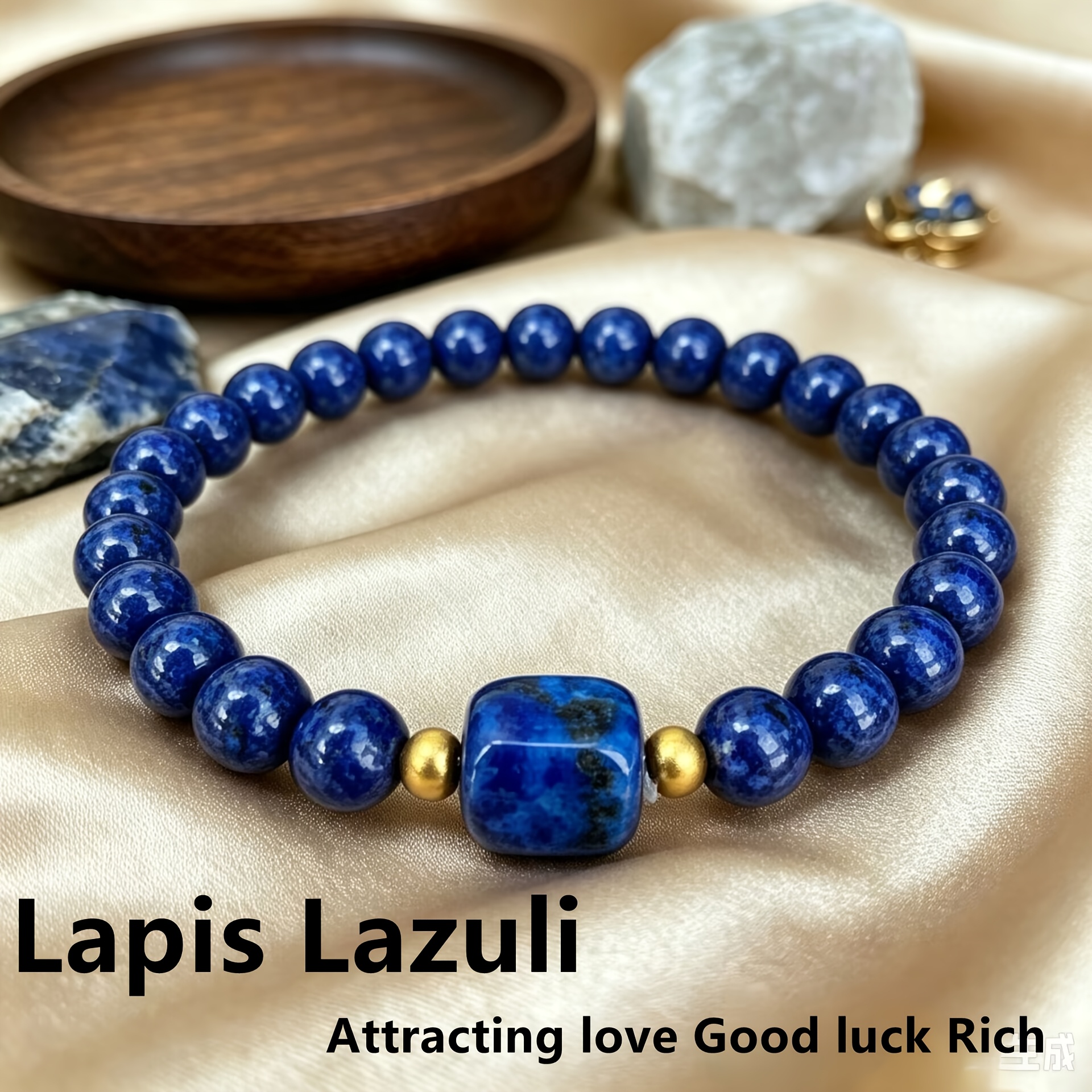 TEMU Natural Bracelet - 1pc, Genuine December Birthstone, Bohemian Elegant Style, Suitable For Career Success And Attracting Wealth, Worn Daily Or As
