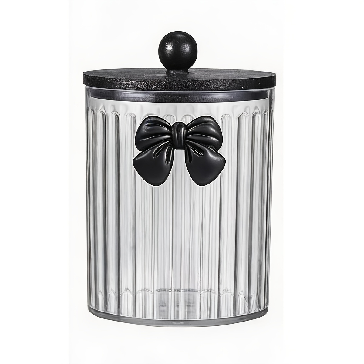 TEMU Pot à Coton-Tiges Cylindrique en PET à Haute Amélioré avec Couvercle -Poussière, Boîte de Rangement pour Disques de Maquillage, Boîte à Fil
