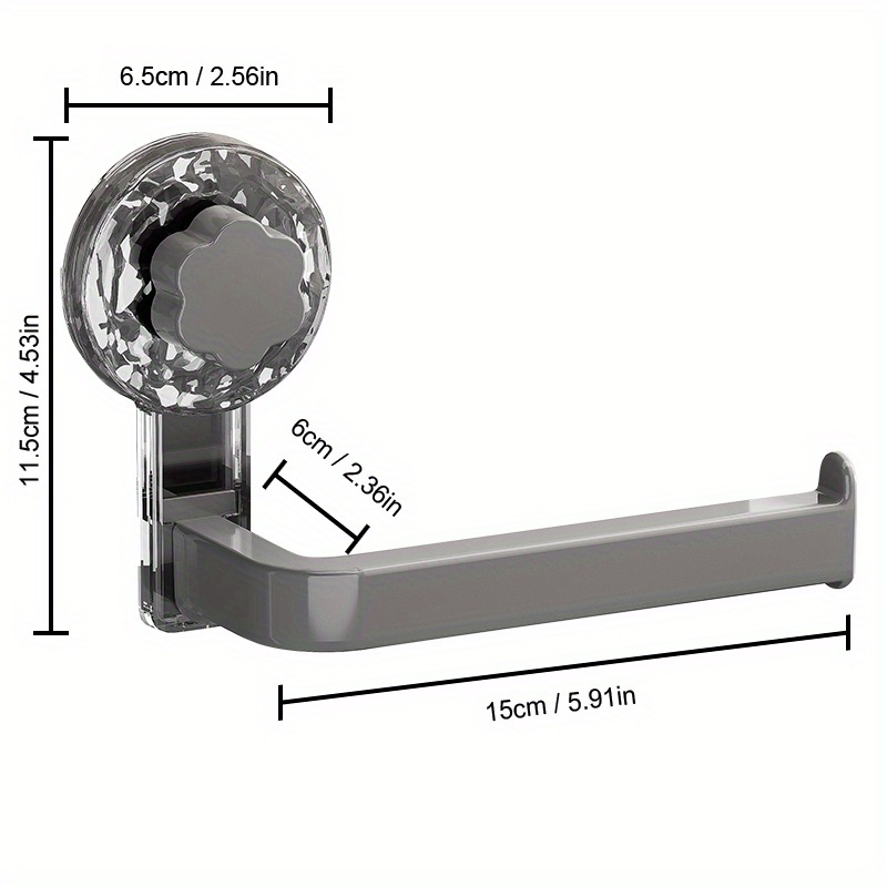 TEMU 1pc Toilet Paper Holder, Suction Cup Type, No Drilling Required, Modern Wall-mounted Bathroom Tissue Holder, Shower Small Towel Rod Additions,