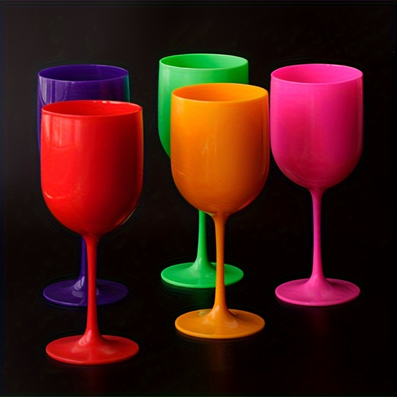 Black Plastic Wine Glasses Plastic Wine Glasses Stem Black - Temu