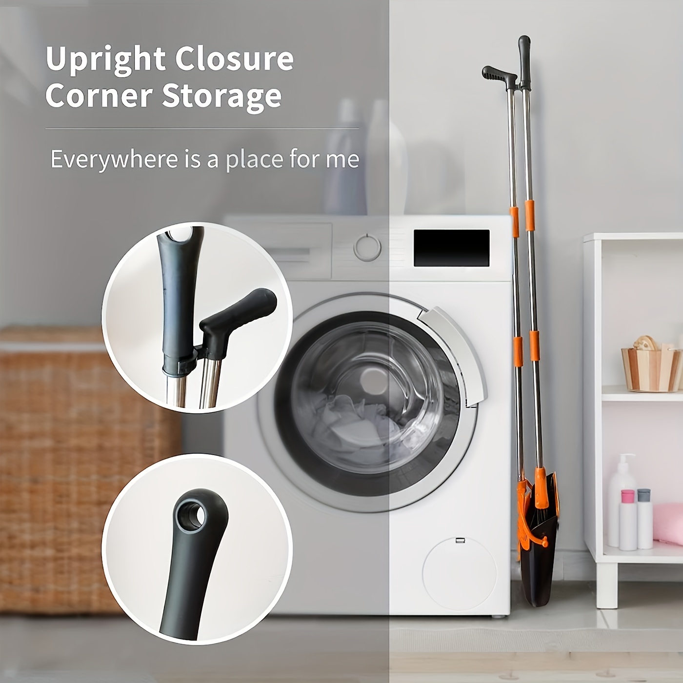 1pc broom and dustpan set household broom cleaning for office home kitchen   floor use upright standing dustpan broom set 36in 49in Product details 2