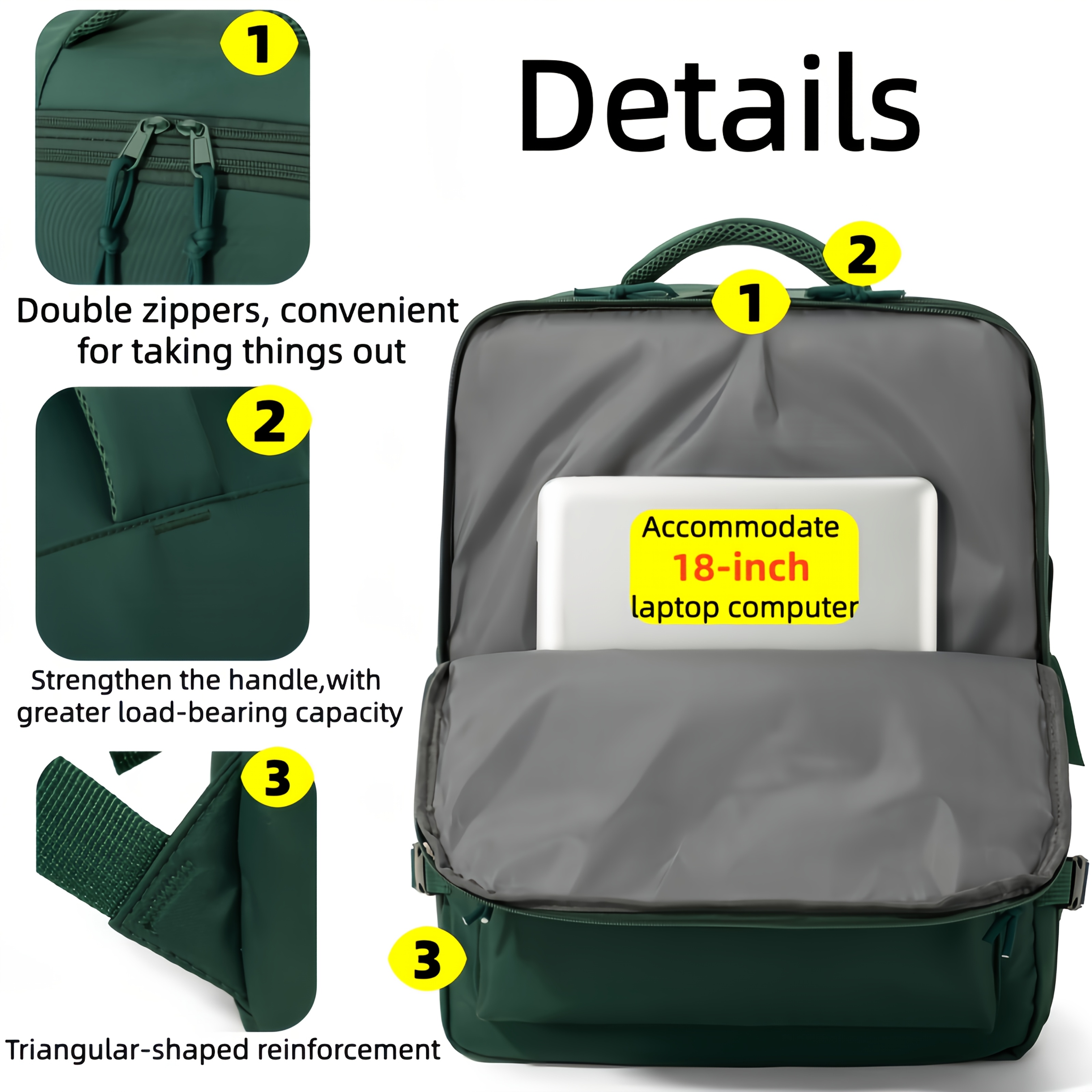 1pc Laptop Backpack for Men & Women, Large Capacity