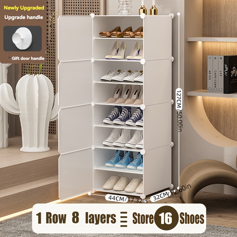 Shoe Rack Organizer With 1 Row And Options For 4, 6, 8, Or 10 Layers | Shelving Unit For Storage In Closets, , Bedrooms, Or