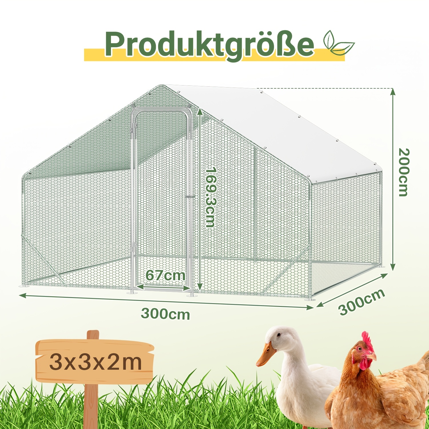 Ograja za svinjsko kletko na prostem 3X2/3X3/3X4/3X6/3X8M, za piščance