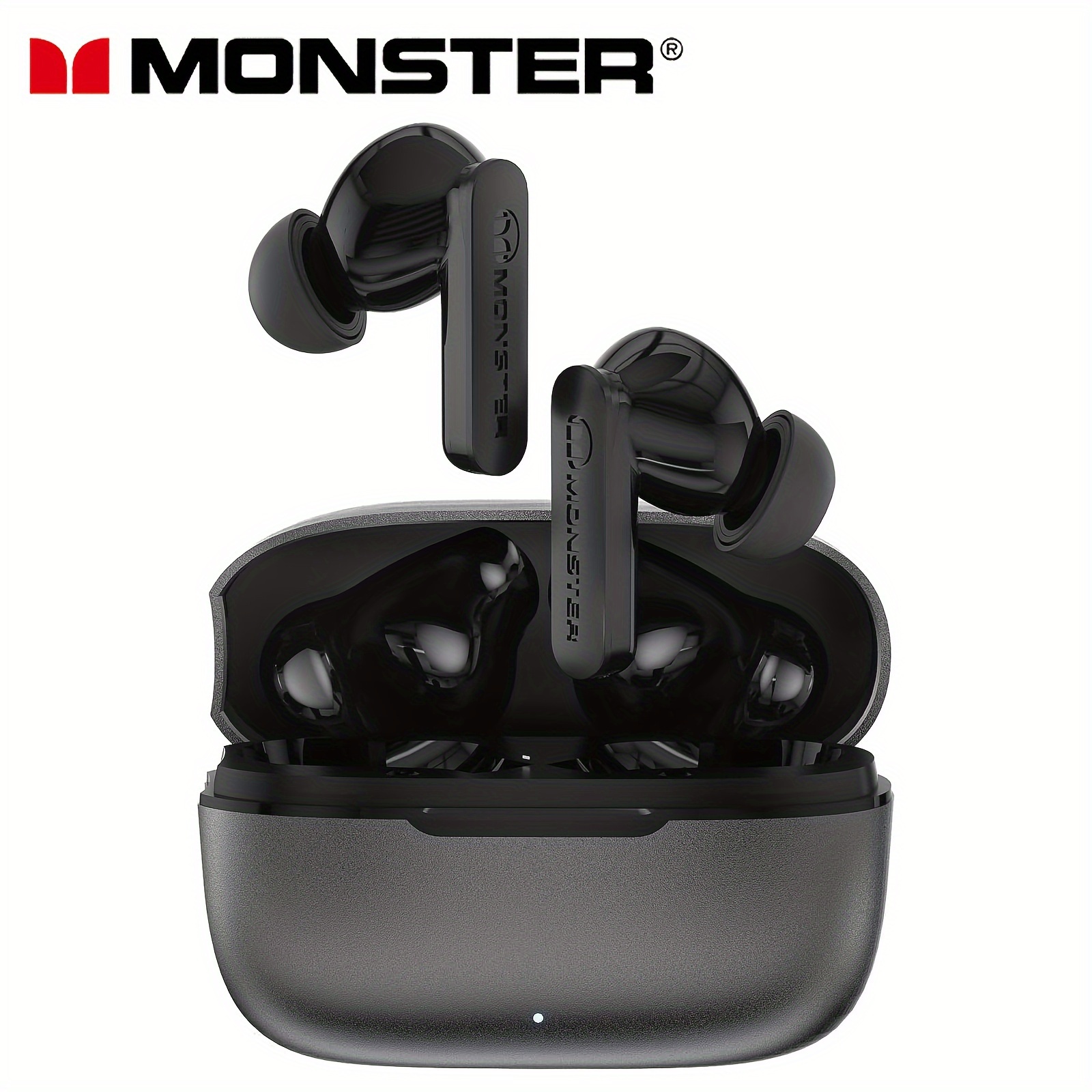 

Monster Wireless Earbuds - Noise Cancelling Earbuds For Clear Calls, Wireless 5.3 In-ear Earbuds, , , Type-c Charging Case And 60 Hours Of Ultra-long , Lightweight Design For Comfort, Silver Gray