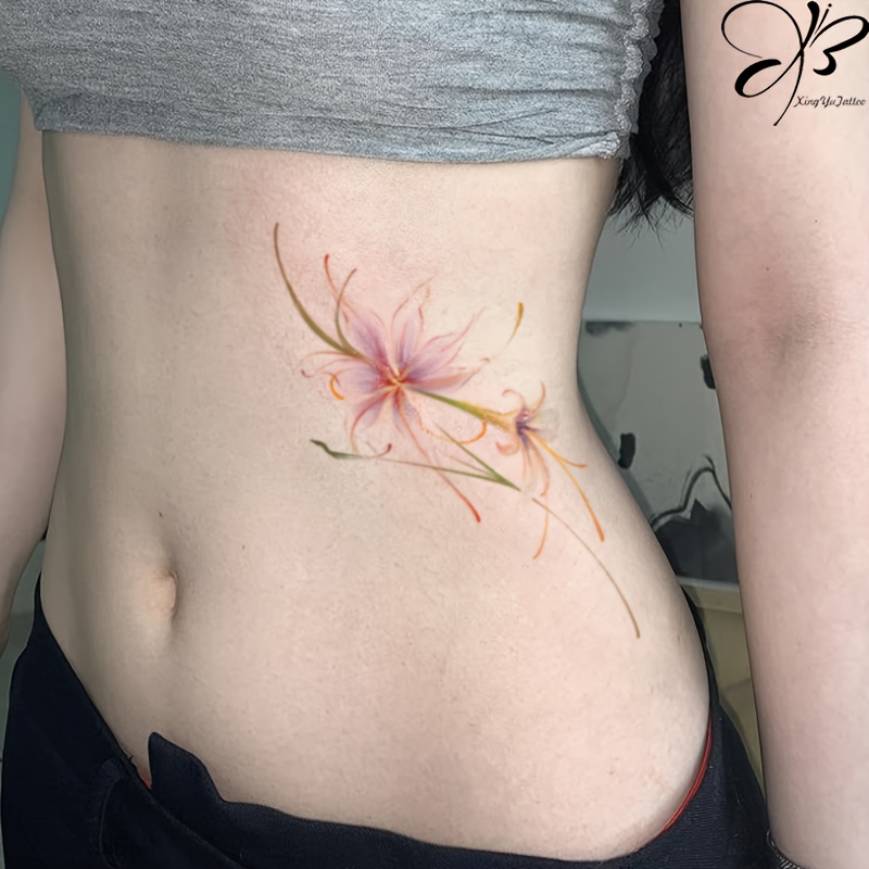 xing yu tattoo romantic lily tattoo sticker 95x200mm - Temu Canada