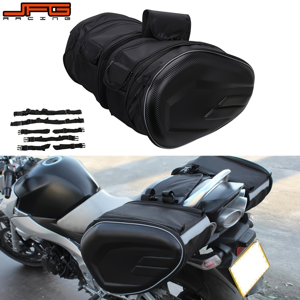 

Motorcycle Saddlebags, 36l-58l Expandable Capacity Panniers Waterproof Side Bag Universal For Harley Davidson Kawasaki