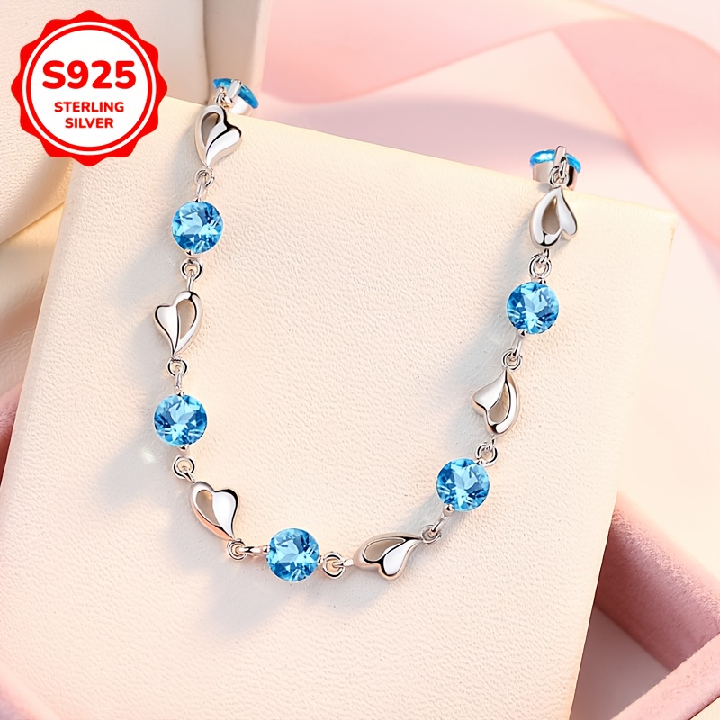 925 Silver Pendant Chain Bracelet for Women's Gift