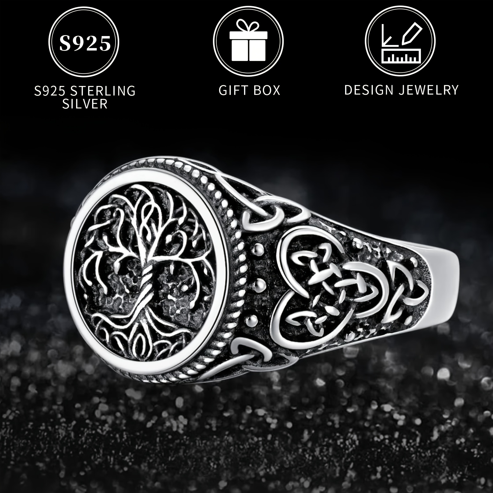 

S925 Sterling Of Life Vintage Ring For Women, Couple's Ring, Hypoallergenic And Nickel-free, Featuring Knot , Jewelry That Conveys And Faith, Wear, Parties, And Holiday Gifts, Comes In A Gift Box.