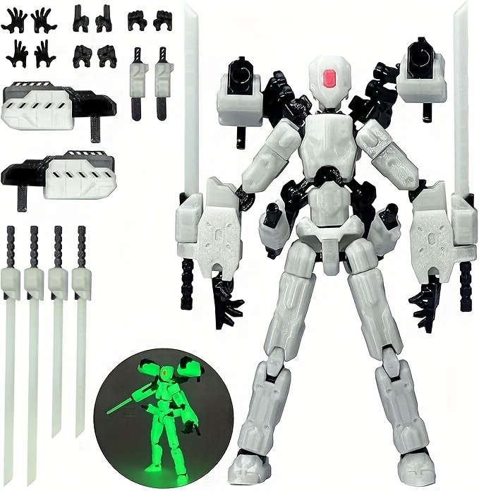(Assembly Completed)T13 Action Figure Set, 5.5INCH (14CM) Robot 3D Printed Toys Lucky Titan 13 Action Figure With Multiple Accessories, Dummy 13 Multi-Jointed Movable, Gifts For Boys And Girls