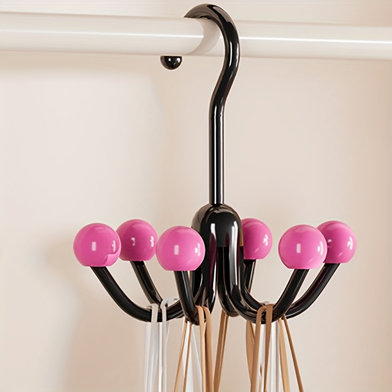 TEMU 1pc Heavy-duty Wall-mounted Six-claw Hook Organizer - Multi-functional Storage Rack, Suitable For Coats, Bags, Underwear - Space-saving Durable