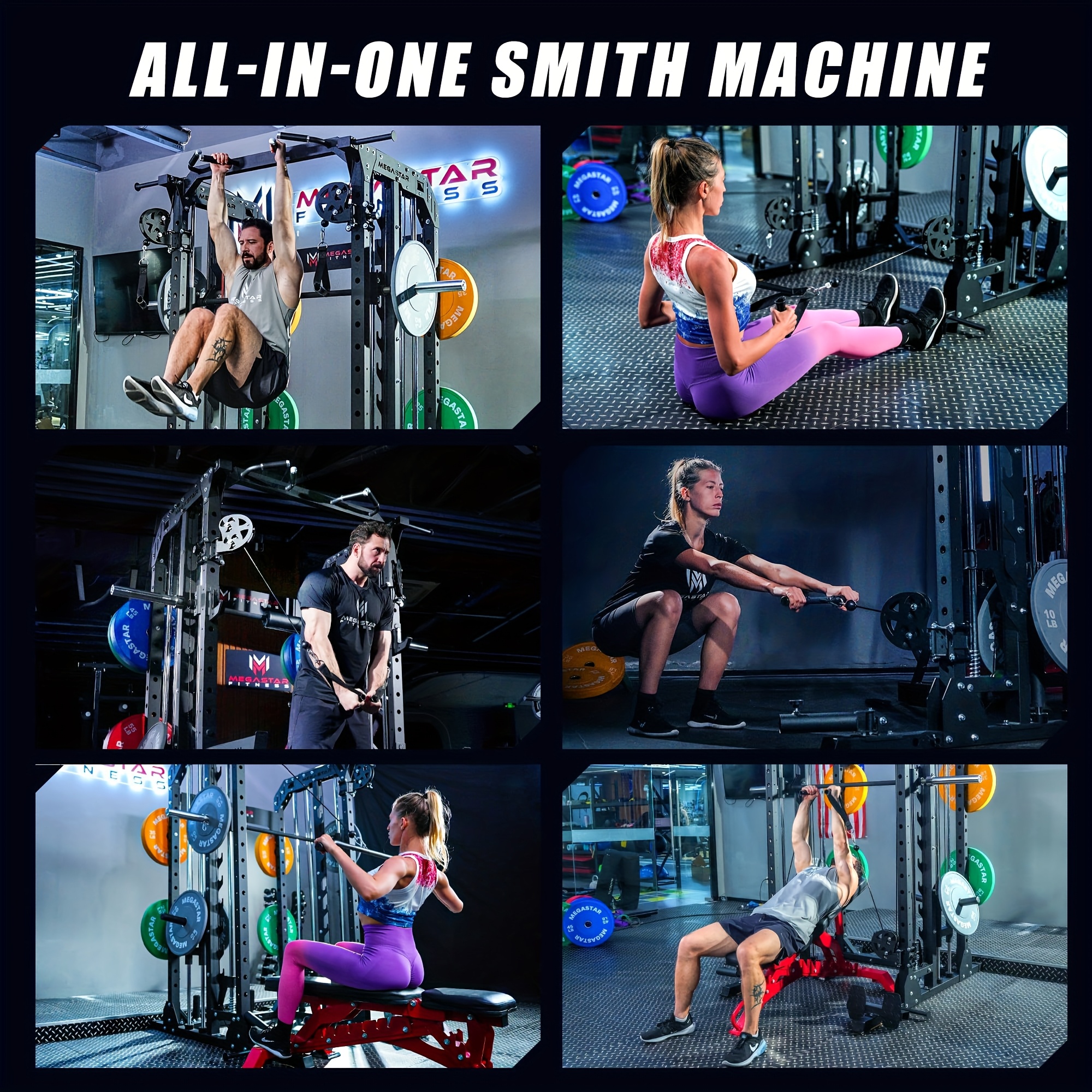 machine for home gym 2000lbs capacity all in one power rack with cable crossover pull up bar dip station   18 attachments Product details 4