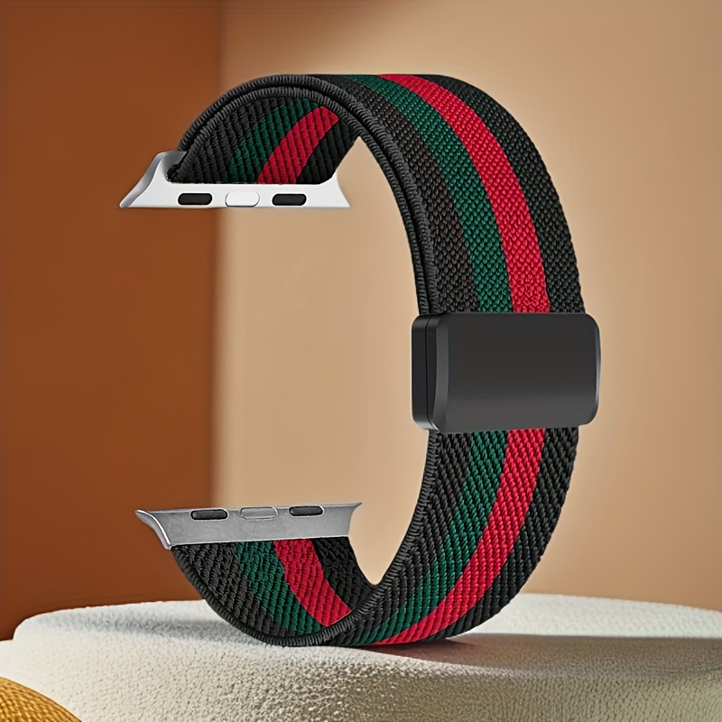 TEMU 1pc Magnetic Buckl Stretchy Solo Loop Compatible With Watch Bands Series12 11 10 42mm 46mm,for 40mm 41mm 45mm 44mm /2/1 49mm 38mm 42mm For Women