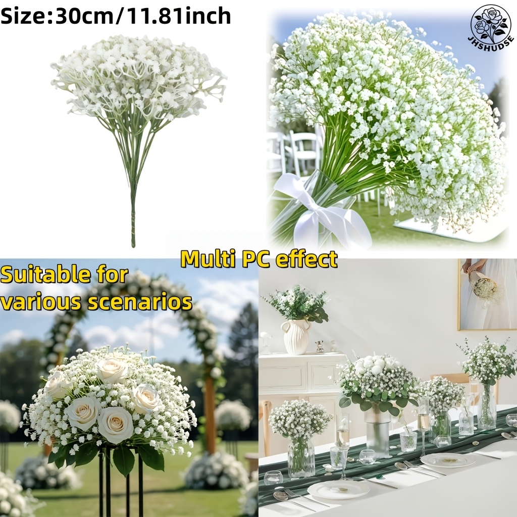 Image of 21 Bunches Of 630 Flowers - Artificial Flower Bouquet - Spring/summer Flowers - 21 Bunches Of Baby's Breath - Wedding, Easter, Valentine's Day, Mother's Day, Graduation Decoration Flowers