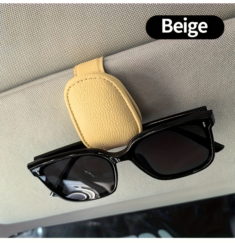 1pc Car Sun Visor Glasses Holder, PVC Material, Vehicle Eyewear Clip, Auto Interior Accessory, Storage Organizer for Glasses