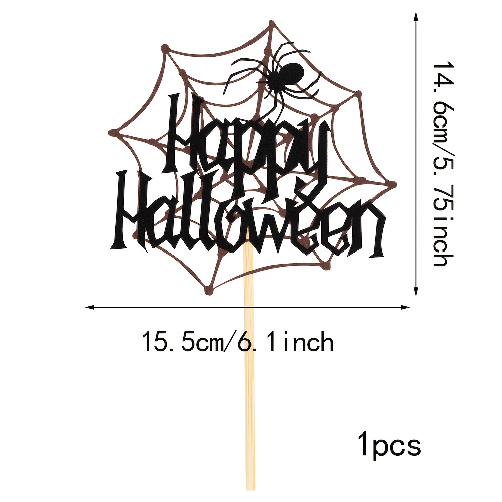 Happy Halloween Cake Decorations, And Web Cake Toppers, Halloween Themed Party Supplies
