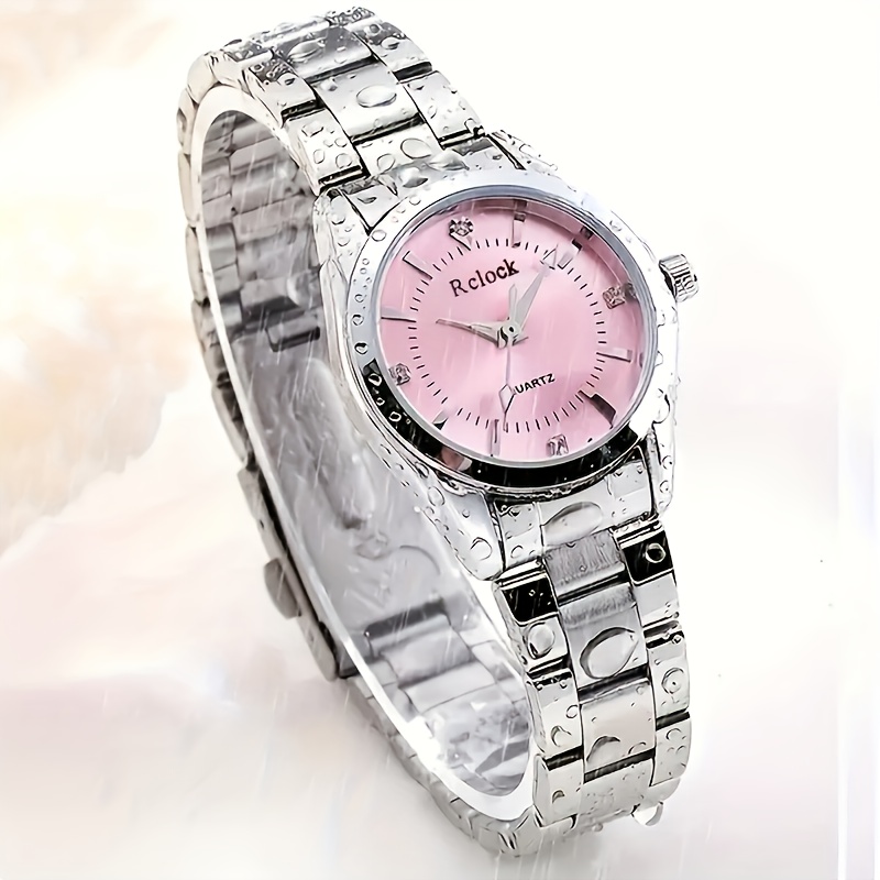 Elegant Ladies Quartz Watch - Fashionable Round Alloy Case, Non-rechargeable Battery, Women's Watch, Quartz Watch,able Multifunctional