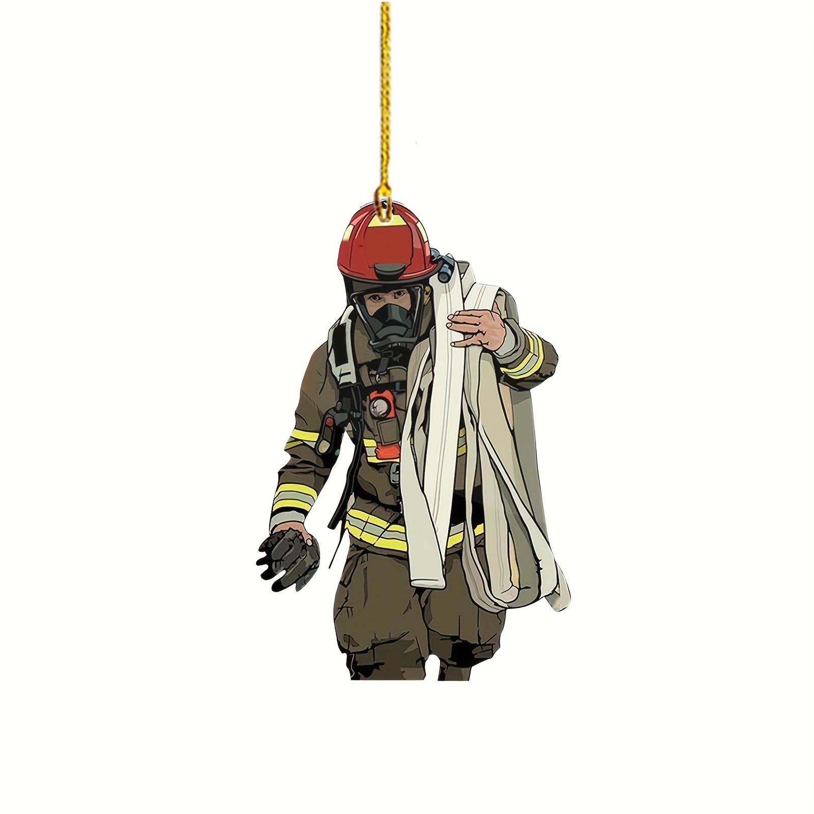 Creative Firefighter Pattern Keychain 2d Acrylic Key Chain - Temu ...