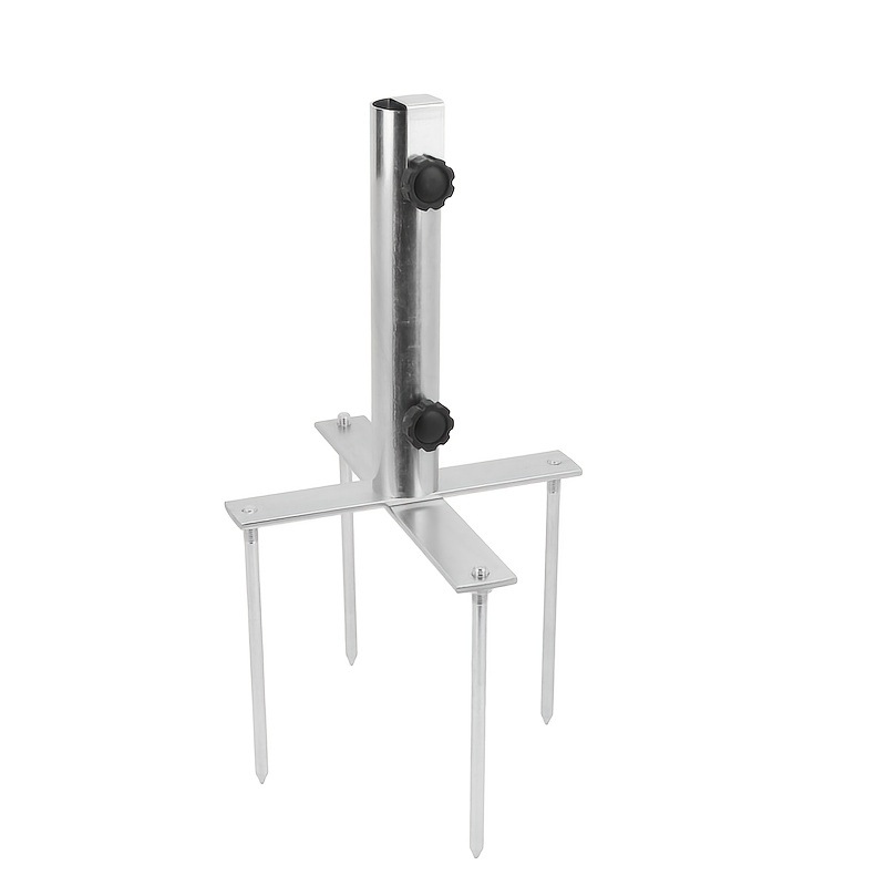 Heavy-duty Metal Patio Umbrella Anchor Base With Legs - Stainless Steel Ground Drill Bracket For Flags, Fishing Rods, Outdoor & Park Use, Outdoor Decoration | Modern Patio Bracket | Umbrella Stan