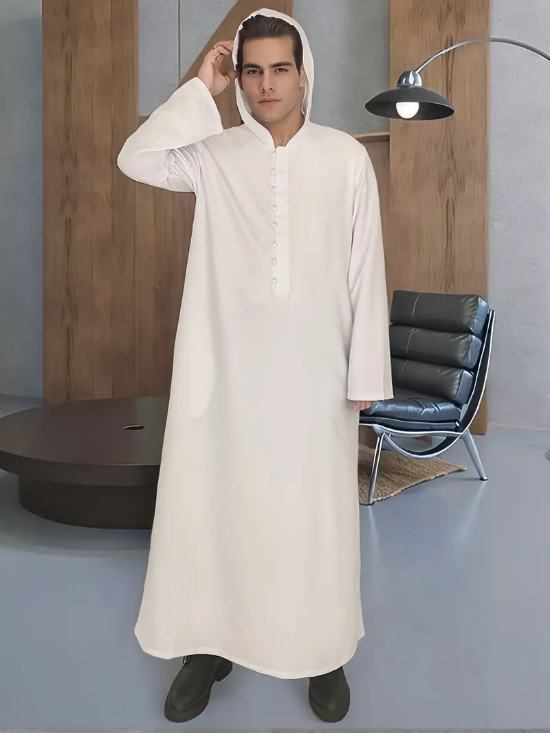 *'S Islamic Modest Clothing Hooded Muslim Robe - Long Sleeve Button-Front Jacket with Collar And Pocket, Machine Washable Solid Color for Prayer, Travel, Daily Wear - Spring Summer Fall Islamic Dress ... *'S Islamic Modest Clothing Hooded Muslim Robe - Long Sleeve Button-Front Jacket with Collar And Pocket, Machine Washable Solid Color for Prayer, Travel, Daily Wear - Spring Summer Fall Islamic Dress ...