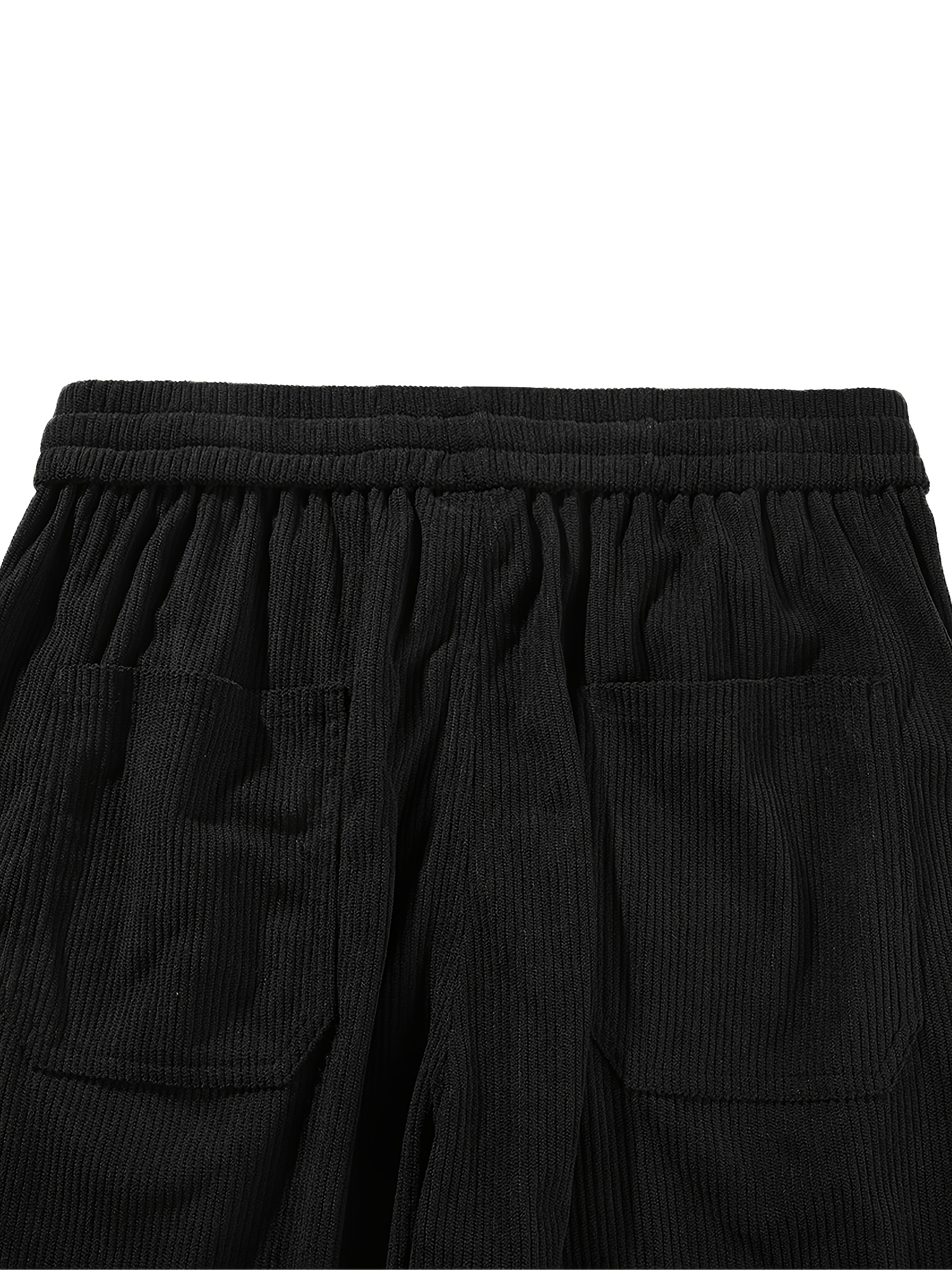 Men's Solid Color Casual Vintage Style Loose Corduroy Trousers