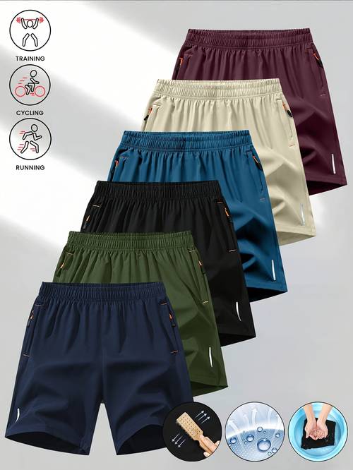 obm mens ultra light quick shorts in a pack of two featuring zippered pockets stylish and casual running and fitness gear made from breathable polyester spandex blend outdoor activities the beach and workouts with an elastic waistband