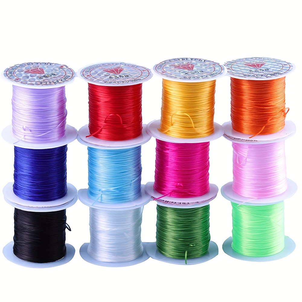 

12rolls Of 12colors 0.8mm String Stretchy Bracelet String Crystal String Bead Cord For Bracelet Necklace Beading Jewelry Making 393.7inch