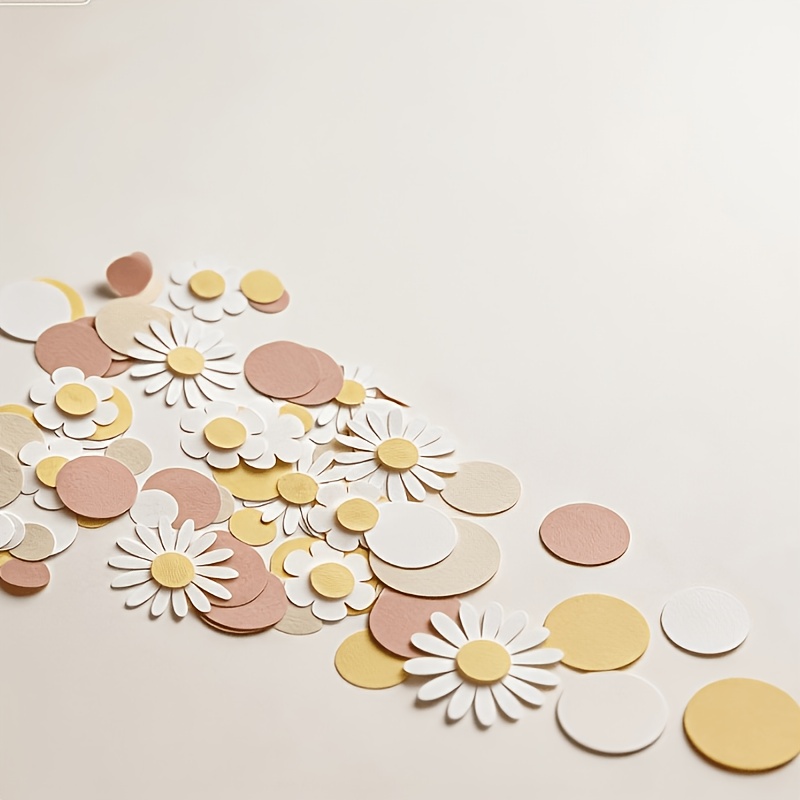 TEMU 55pcs Small Daisy Birthday Multicolor Paper Decorations Per Pack, Suitable For Birthday Parties, Halloween Parties, Christmas Parties, Wedding