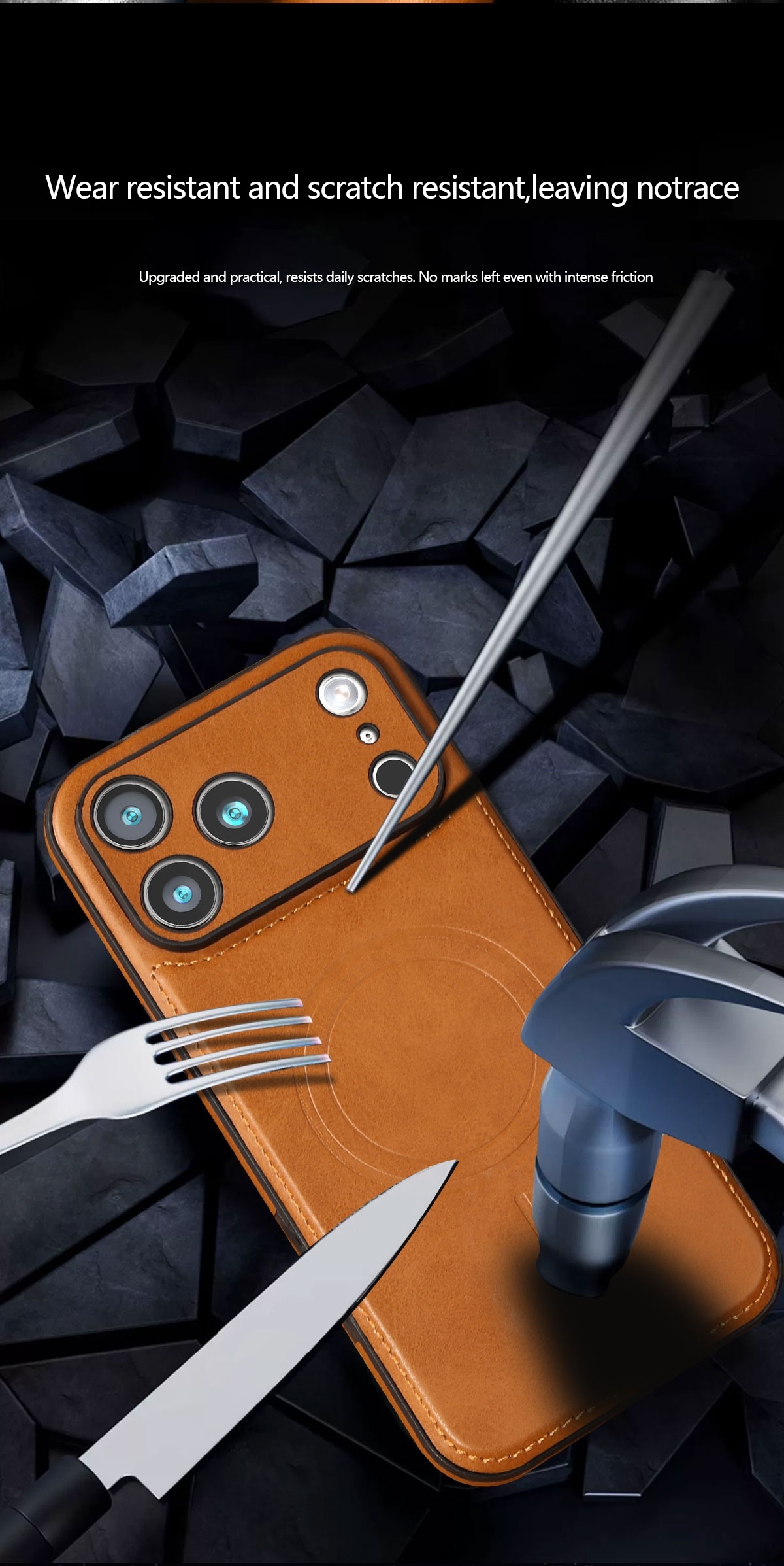 Synthetic Faux Leather Cover for Iphone 17/16/15/14/13/12 Pro Max Plus, Works with Magnetic Wireless Charger, Stylish Luxury Slim Shock-Resistant Complete Protection Case, I