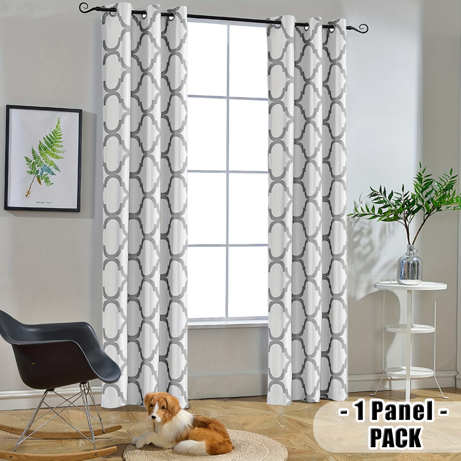 

1 Panel Moroccan Fashion Room Darkening Blackout Grommet Curtain For Bedroom Small Windows