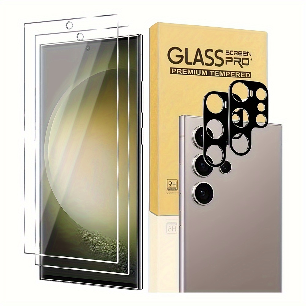 

2pcs+2pcs Screen Protector And Lens Protector, Tempered Glass Material, Ultrasonic Fingerprint Support, S24 Ultra 5g, 6.8 Inch Screen Protector